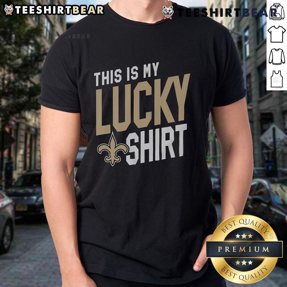 Top New Orleans Saints 'This Is My Lucky' T-Shirt featuring team colors and logo, perfect for game day.
