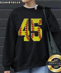 Top Number 45 Softball Jersey Sweatshirt featuring bold Number 45 print, perfect for fans and players alike.