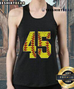 Top Number 45 Softball Jersey print tank top featuring vibrant design and comfortable fit, perfect for fans and players.
