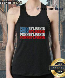 Stylish Philadelphia tank top featuring the Pennsylvania USA flag design, perfect for summer wear and patriotic occasions.