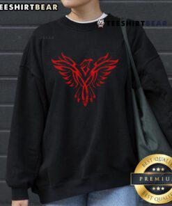 Alt Text: Top Phoenix Rising Fire Bird Reborn from Ashes Sweatshirt showcasing vibrant design symbolizing rejuvenation.