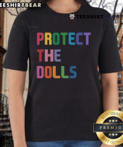 Top Protect The Dolls Ladies Tee featuring vibrant graphics and a stylish design, perfect for doll enthusiasts.