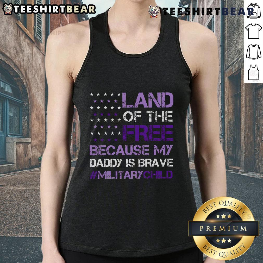 Top Purple Up for Military USA Flag Tank Top celebrating Military Child Month, perfect for proud military families.
