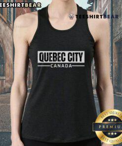 Vintage retro tank top featuring Quebec City, Canada design, perfect for casual summer wear and travel enthusiasts.
