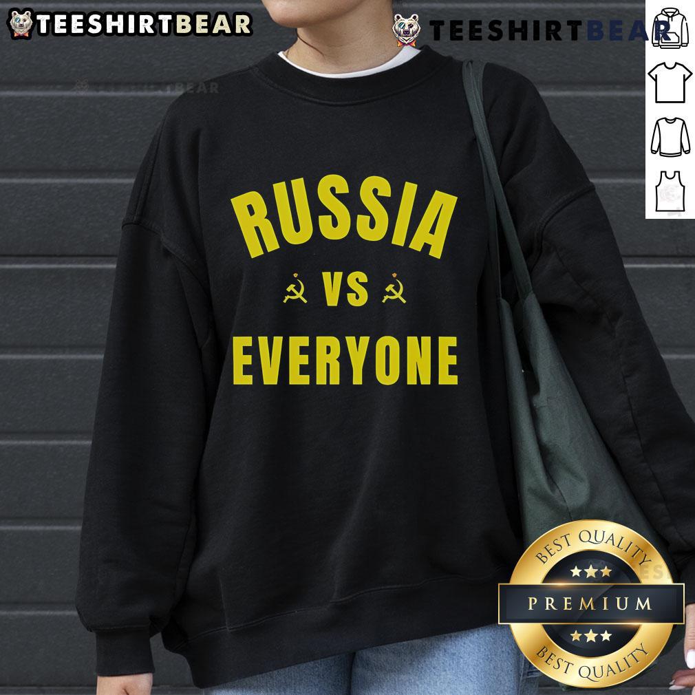 Top Russia vs Everyone sweatshirt featuring bold graphic design, perfect for casual wear and sports fans.