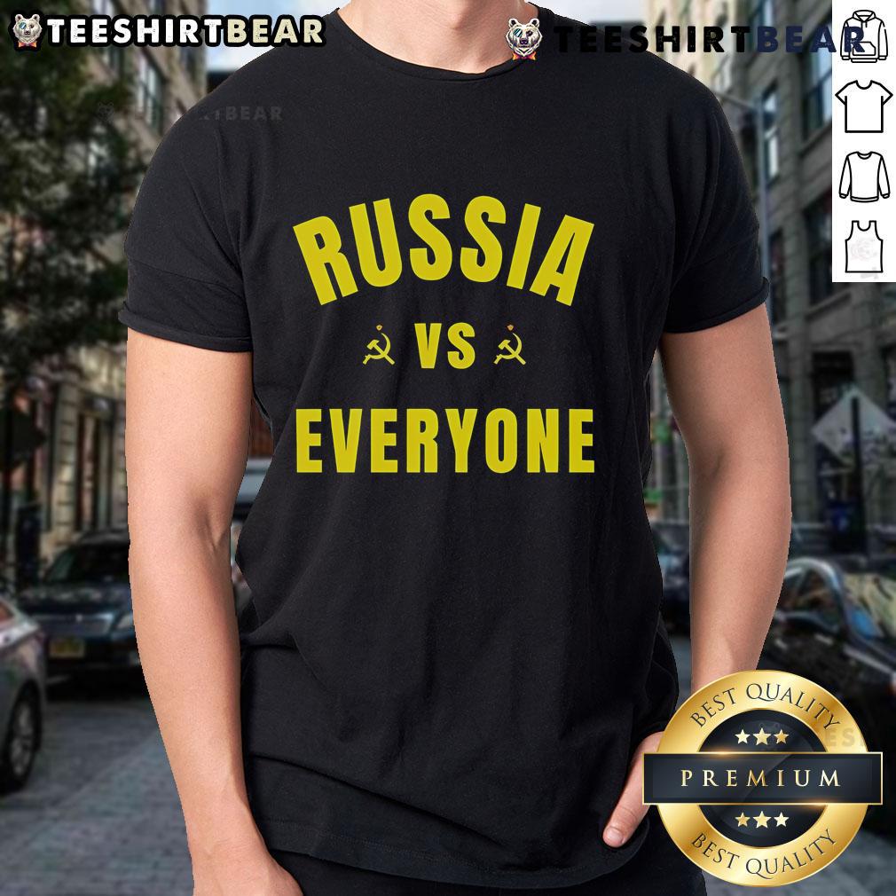 Top Russia Vs Everyone T-Shirt featuring bold graphic design, perfect for fans of unique and trendy apparel.