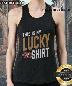 Top San Francisco 49ers tank top with vibrant team colors, perfect for game day and showcasing your team spirit.