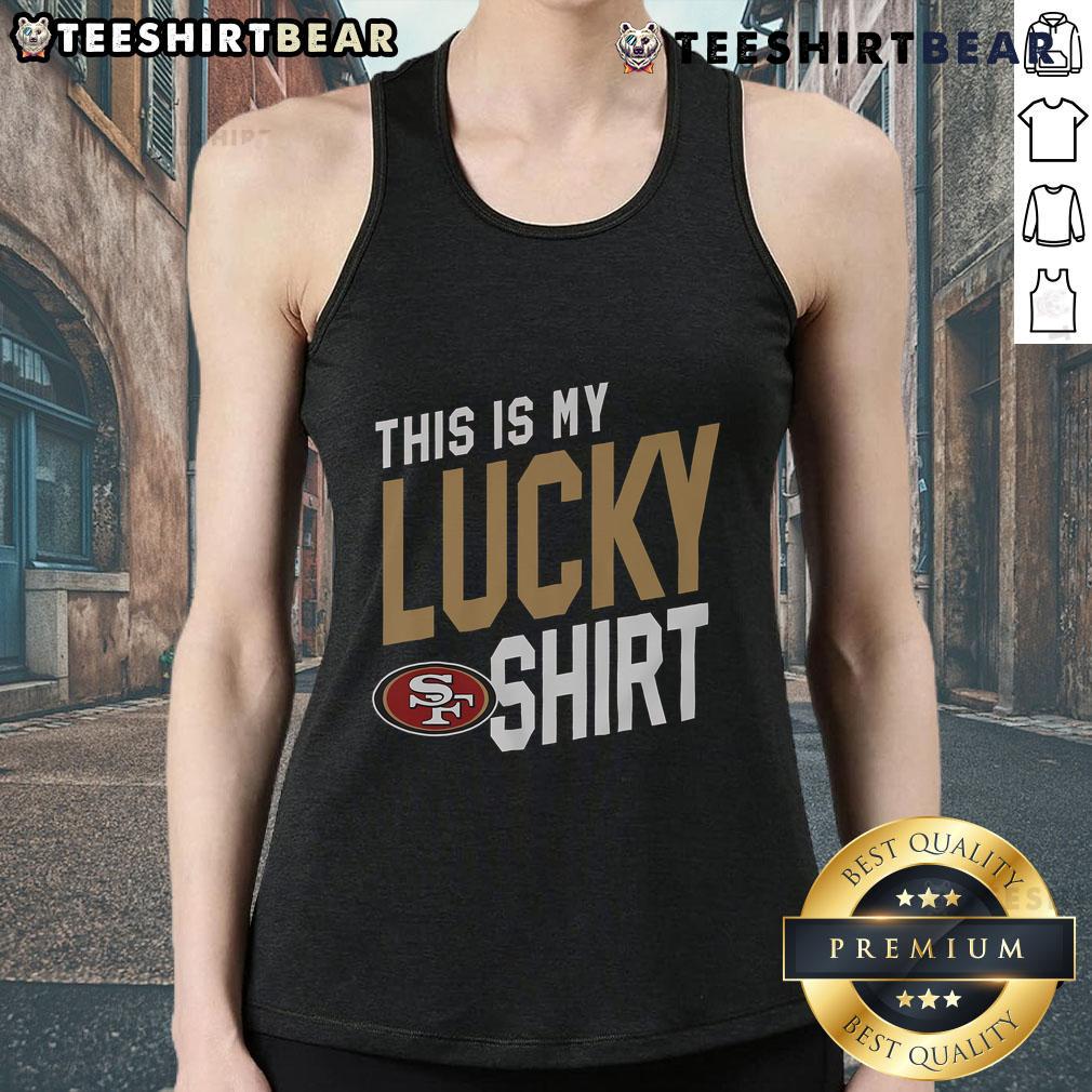 Top San Francisco 49ers tank top with vibrant team colors, perfect for game day and showcasing your team spirit.