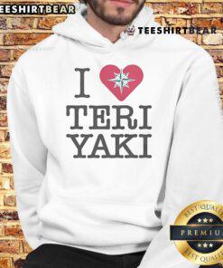 Alt Text: Cozy hoodie featuring I Love Teriyaki Night design, perfect for Seattle Mariners fans celebrating this fun event.