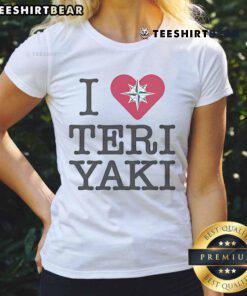Seattle Mariners I Love Teriyaki Night ladies tee featuring a stylish design for fans of the team and Japanese cuisine.