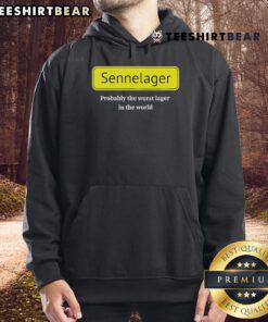 Top Sennelager hoodie featuring 'Probably The Worst Lager In The World' design, perfect for unique casual wear.