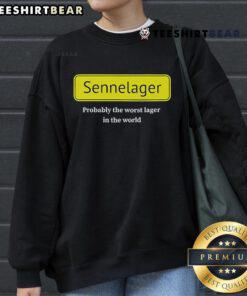 Top Sennelager sweatshirt featuring 'Probably The Worst Lager In The World' design, perfect for unique casual wear.