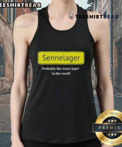 Top Sennelager Probably The Worst Lager In The World tank top design featuring bold graphics and vibrant colors.