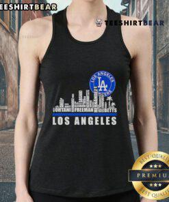Los Angeles Dodgers players logo tank top featuring a stylish skyline design, perfect for baseball fans and summer wear.