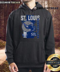 Alt Text: Stylish Top St. Louis Battlehawks helmet frame hoodie featuring team colors and logo, perfect for fans.