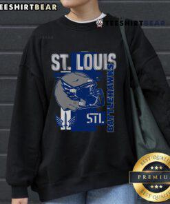Stylish Top St. Louis Battlehawks helmet frame sweatshirt featuring team colors and logo for fans and collectors.