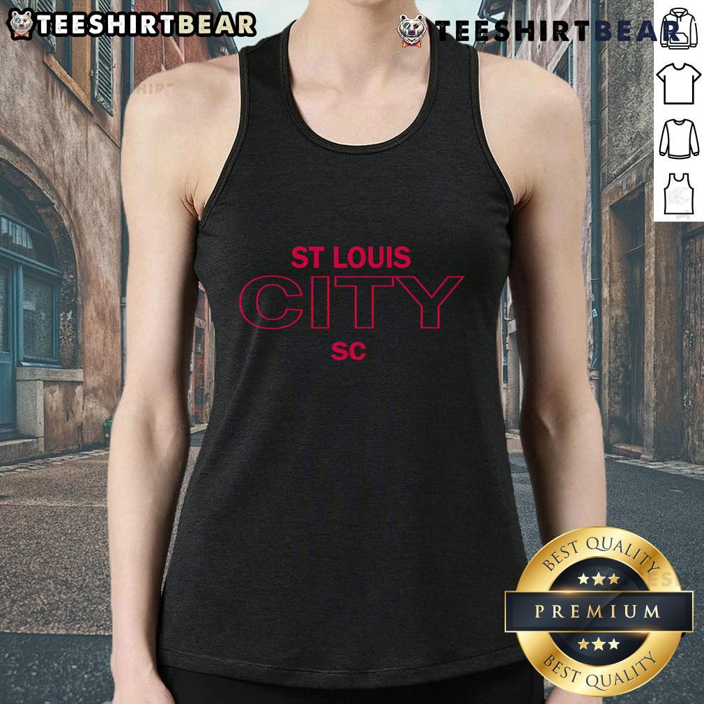 Stylish Top St. Louis City SC tank top featuring the team's logo, perfect for fans and warm-weather wear.