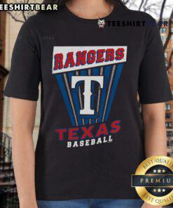 Top Texas Rangers Baseball Starter Ladies Tee showcasing vibrant team colors and stylish design for fans.