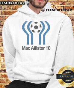 Alt Text: Top The Anfield Wrap Mac Allister 10 Liverpool Hoodie featuring vibrant team colors and stylish design.