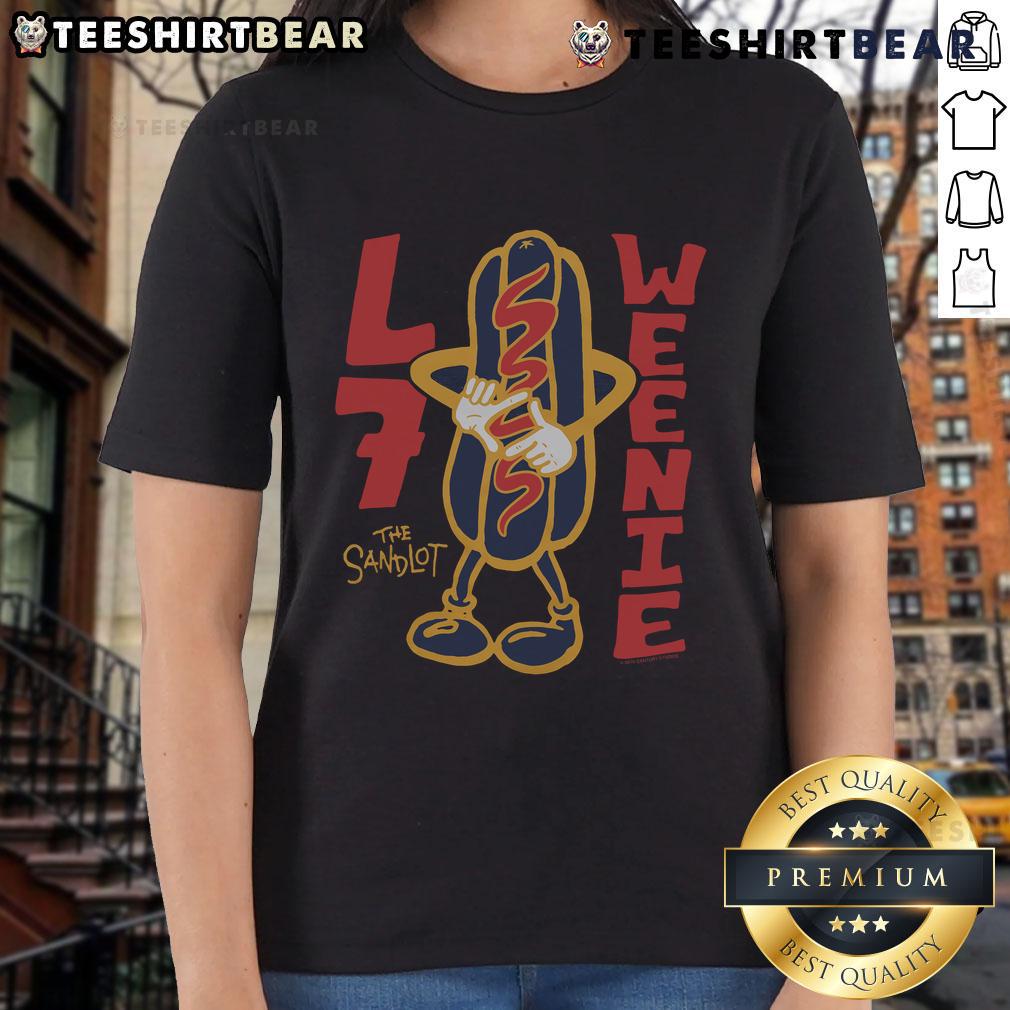 Top-The-Sandlot-L7-Weenie-Ladies-Tee featuring a fun graphic design perfect for fans of The Sandlot movie.