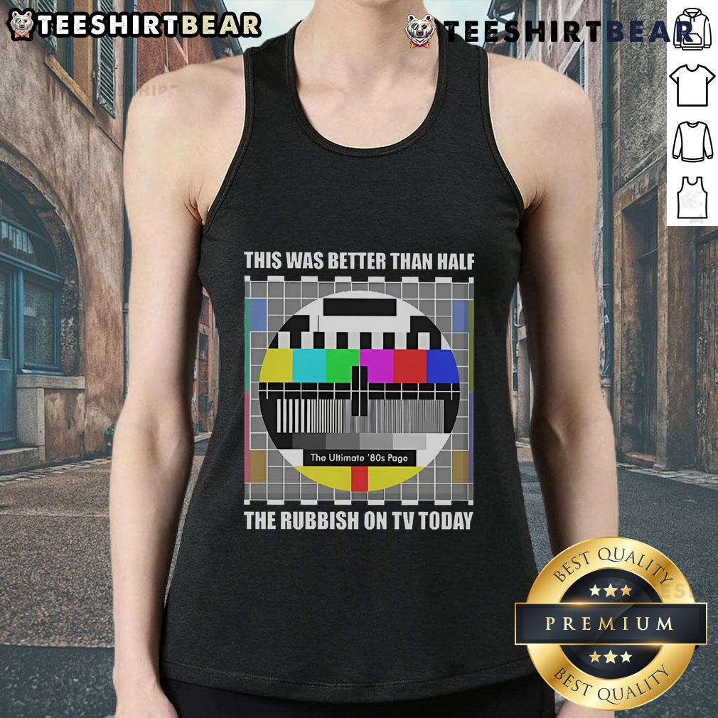 Alt Text: Vintage 80s tank top featuring retro graphics, perfect for fans of classic TV shows and nostalgia from the era.