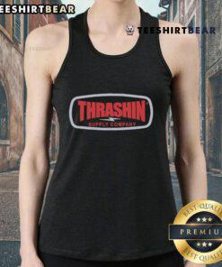 Top Thrashin Supply Company badge tank top featuring a stylish design and vibrant colors, perfect for casual wear.