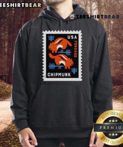 Alt Text: Cozy Top USA Chipmunk Stamp Hoodie featuring a playful chipmunk design, perfect for animal lovers and casual wear.