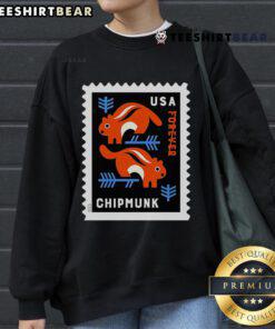 Top USA Chipmunk Stamp Sweatshirt featuring a vibrant chipmunk design, perfect for cozy casual wear.