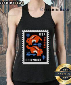 Top USA Chipmunk Stamp Tank Top featuring a playful chipmunk graphic, perfect for casual summer wear.
