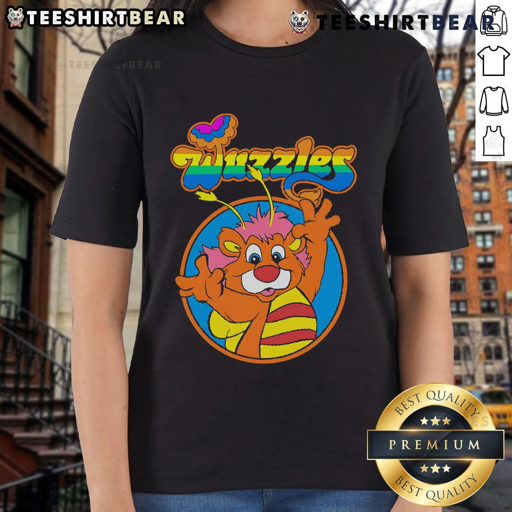 Alt Text: Top Wuzzles Bumblelion Classic Ladies Tee featuring vibrant colors and playful design, perfect for casual wear.