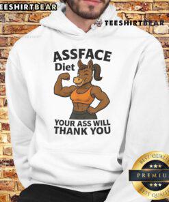 Awesome Assface Diet hoodie featuring a ripped donkey design, perfect for fitness enthusiasts and humor lovers.