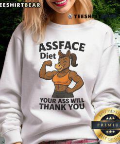 Awesome Assface Diet sweatshirt featuring a humorous design, perfect for fitness enthusiasts and casual wear.