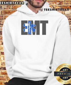 Awesome EMT Logo Hoodie featuring a bold design, perfect for emergency medical technicians and fans of EMT apparel.
