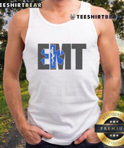 Awesome EMT logo tank top featuring a bold design, perfect for emergency medical technicians and casual wear.