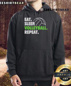 Alt Text: Awesome Eat Sleep Volleyball Repeat Premium Hoodie featuring a stylish design for volleyball enthusiasts.