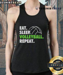Alt Text: Awesome Eat Sleep Volleyball Repeat Premium Tank Top for volleyball lovers, featuring a stylish design and comfortable fit.