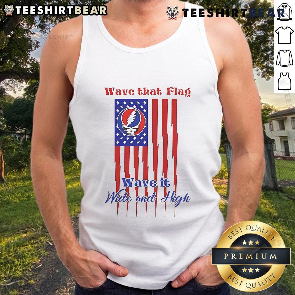 Awesome Grateful Dead Wave That Flag tank top featuring vibrant graphics and a comfortable fit for fans of the band.