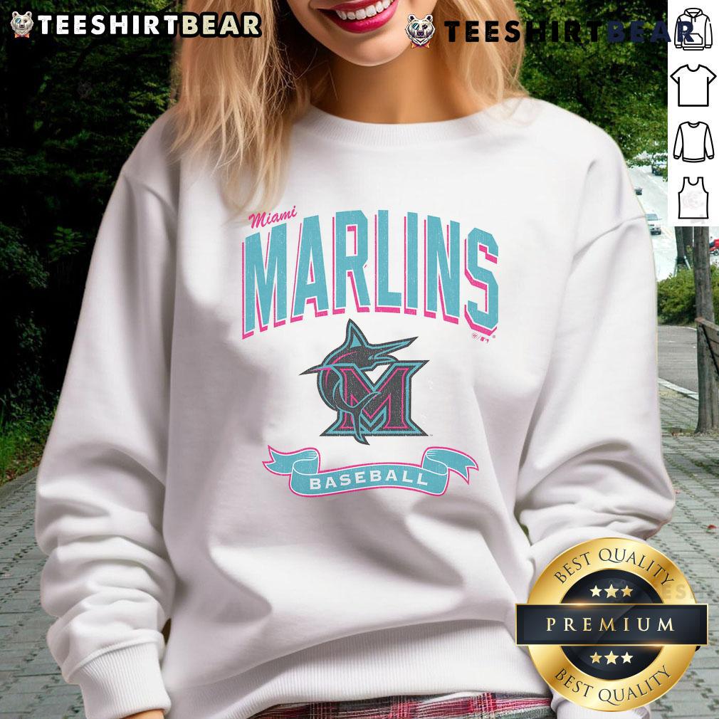 Alt Text: Awesome Miami Marlins City Connect Prime Play Sweatshirt featuring vibrant team colors and logo for stylish fans.