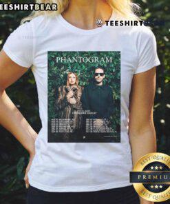 Awesome Official Phantogram Open Mike Eagle Tour 2025 poster on a ladies tee, showcasing vibrant designs and event details.