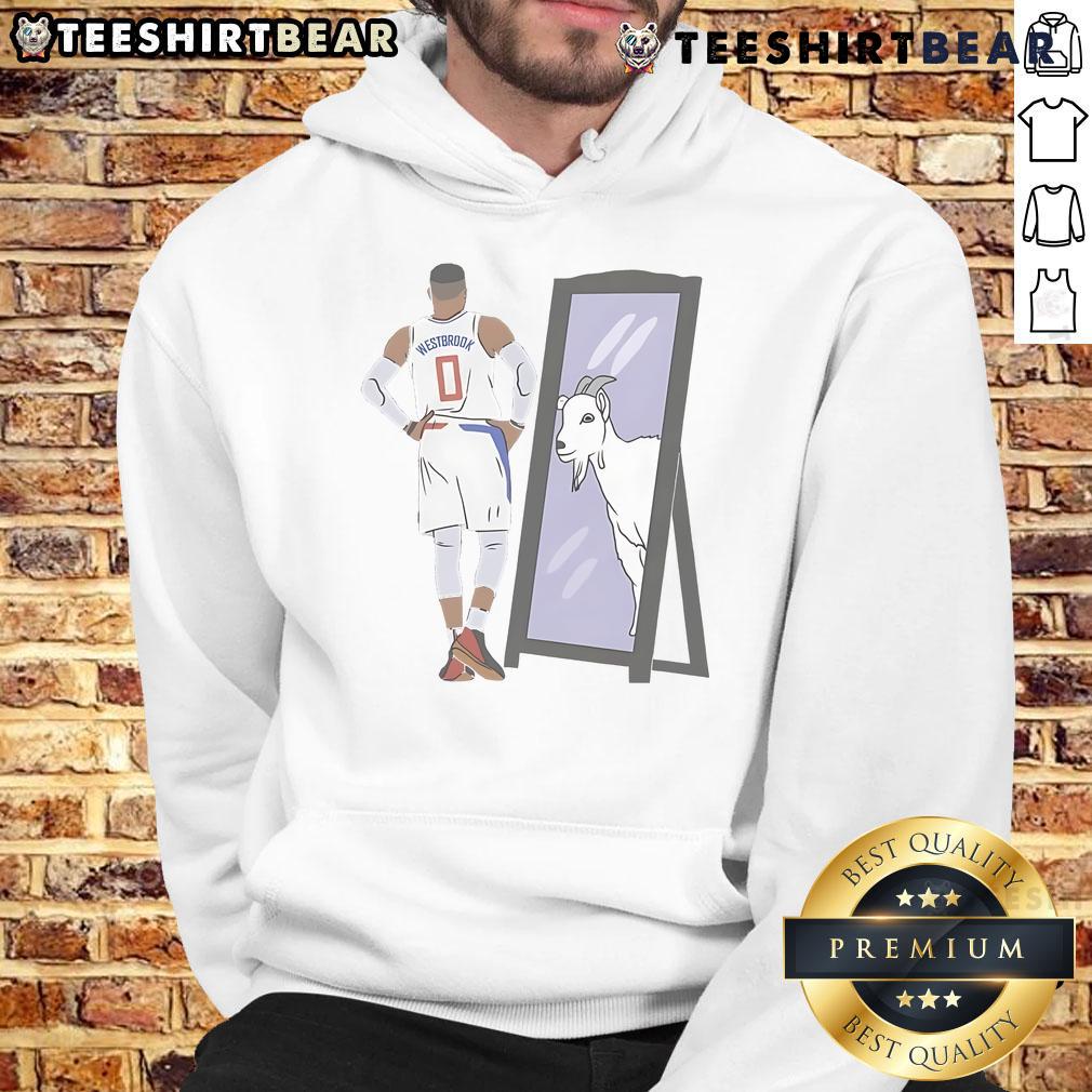 Awesome Russell Westbrook mirror GOAT Los Angeles hoodie featuring stylish design and vibrant colors for fans.