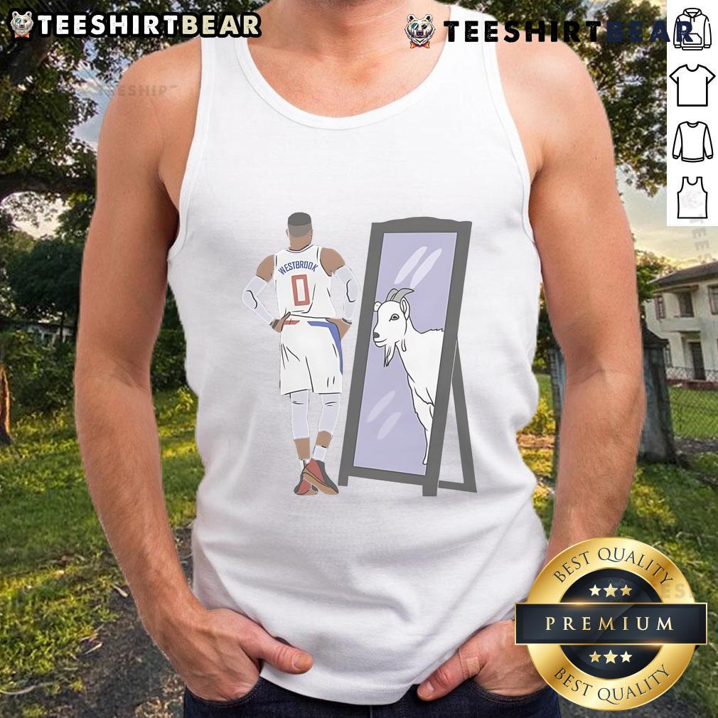 Awesome Russell Westbrook mirror GOAT Los Angeles tank top featuring a bold design for basketball fans.