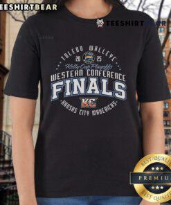 Alt Text: Awesome Toledo Walleye 2025 Western Conference Finals ladies tee featuring team logo and vibrant colors.