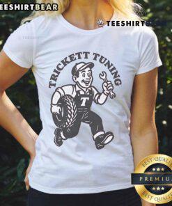 Alt Text: Awesome Trickett England Tuning Ladies Tee featuring stylish design and comfortable fit for casual wear.