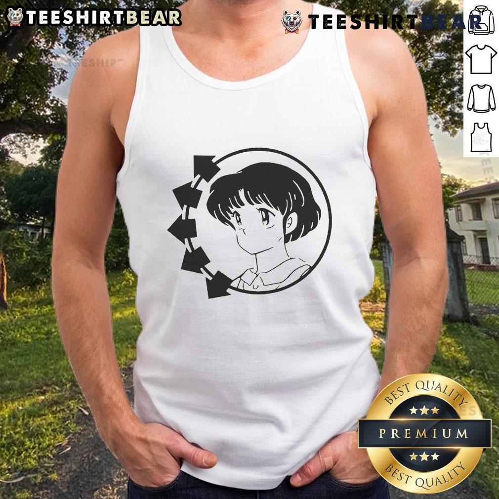 Cute Blink-182 Akane Tendo smiley anime girl tank top featuring vibrant colors and playful design.