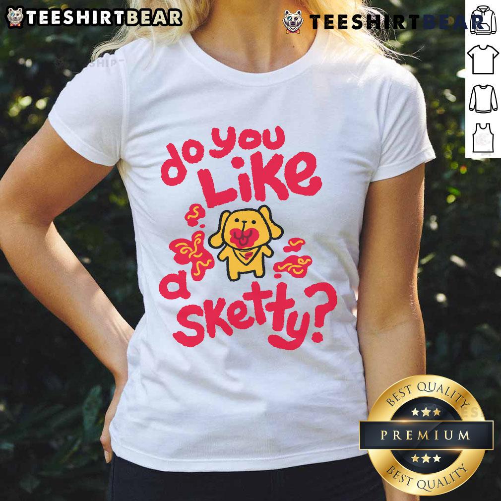 Alt Text: Cute Do You Like A Sketty Ladies Tee featuring playful spaghetti graphic on a stylish women's shirt.