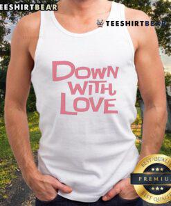 Cute Down With Love logo tank top featuring a vibrant design, perfect for casual summer outfits and love-themed events.