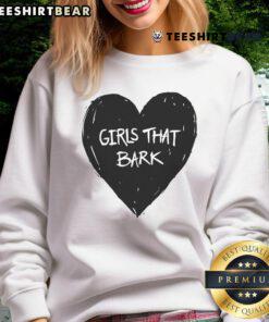 Adorable girls wearing a Cute Girls That Bark Heart Sweatshirt, showcasing a fun and trendy fashion statement.