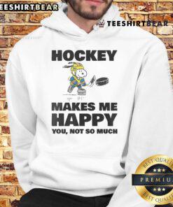 Alt Text: Cute Hockey Makes Me Happy Hoodie featuring a playful design, perfect for hockey fans and cozy casual wear.