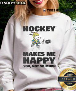 Cute hockey makes me happy sweatshirt featuring a stylish design, perfect for hockey fans and casual wear.