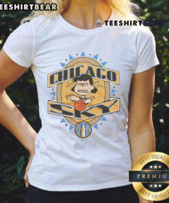 Cute Peanuts Lucy x Chicago Sky ladies tee featuring colorful graphics and a comfortable fit for fans.
